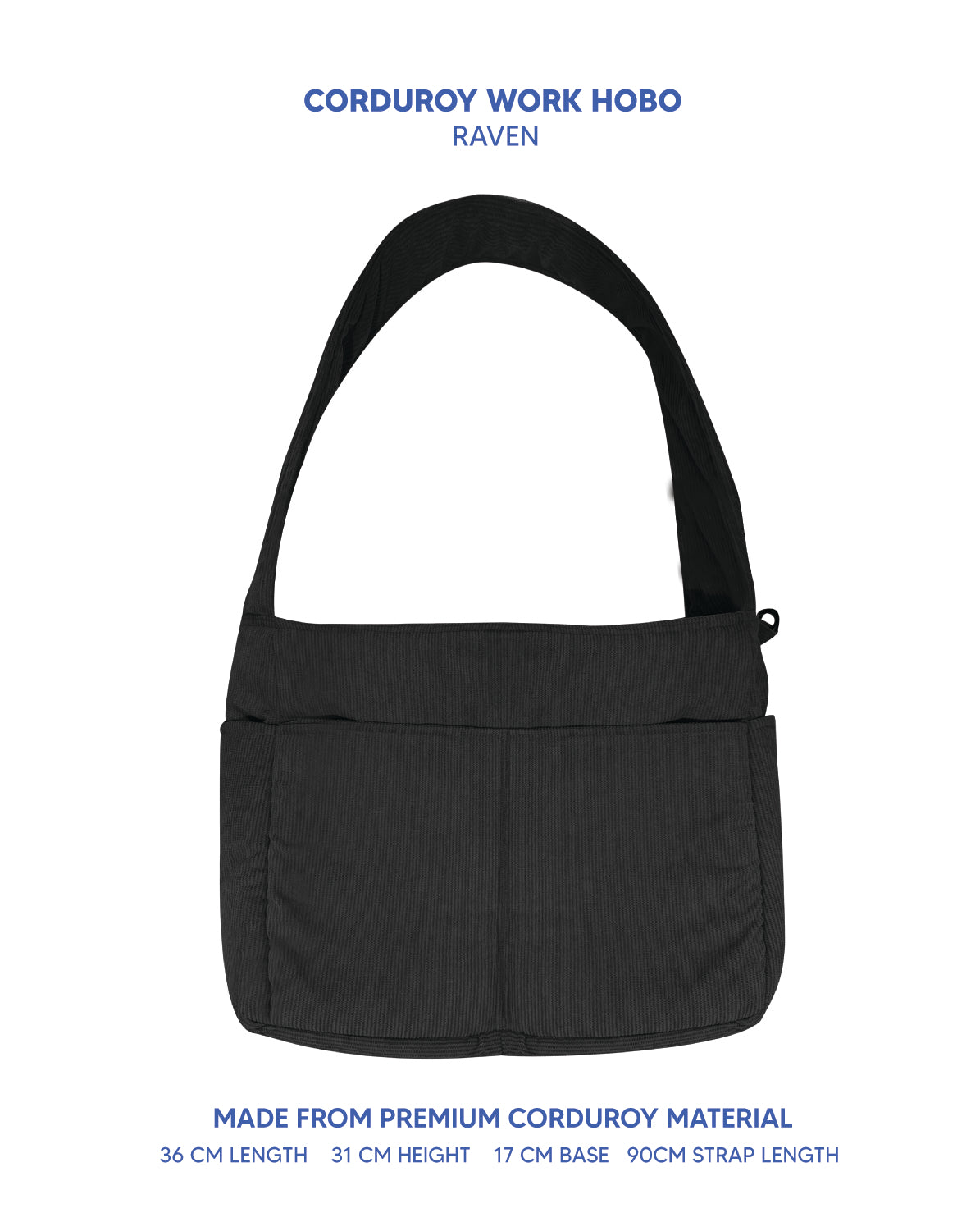 Premium Corduroy Hobo Bag - Work Hobo (Long Strap) *PRE-ORDER
