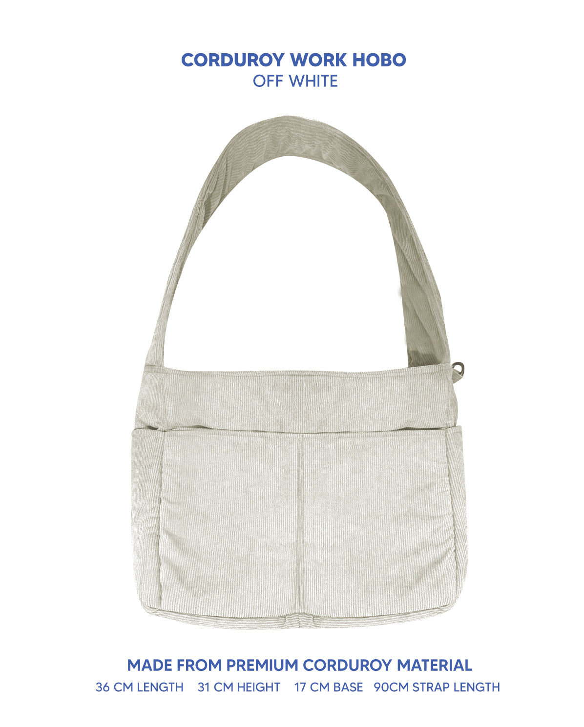 Premium Corduroy Hobo Bag - Work Hobo (Long Strap) *PRE-ORDER