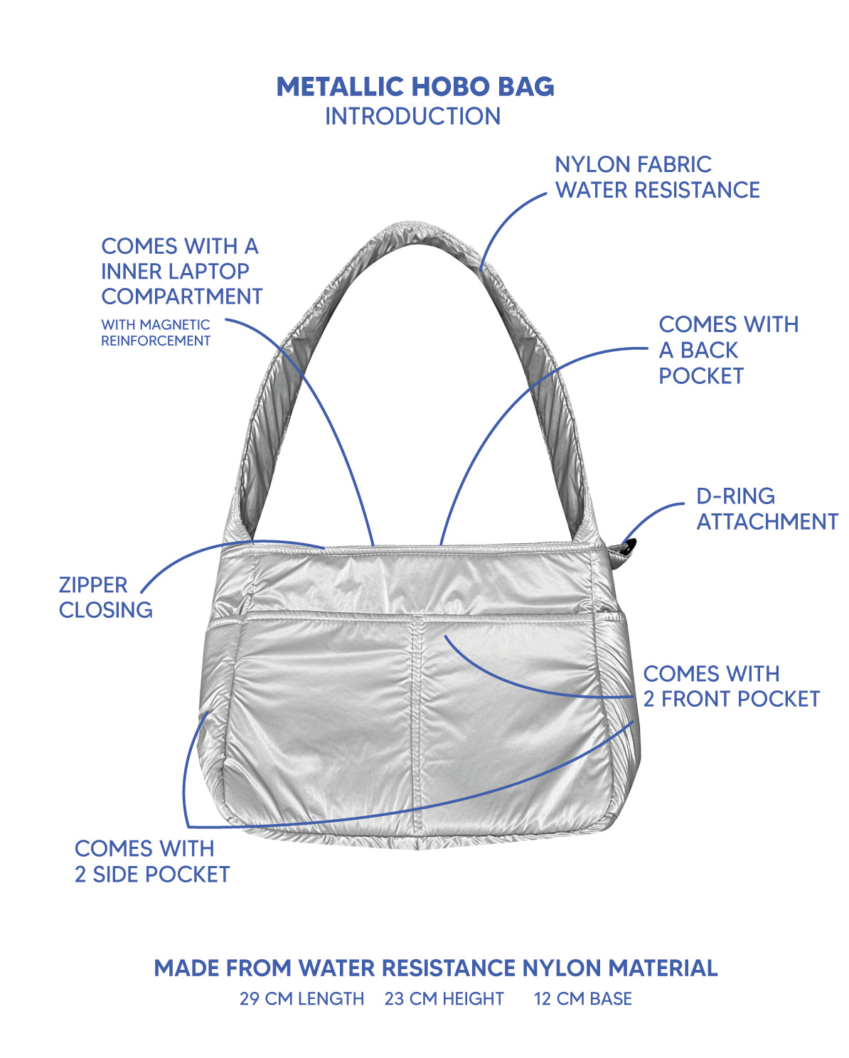 Regular Hobo Bag (Metallic Collection)