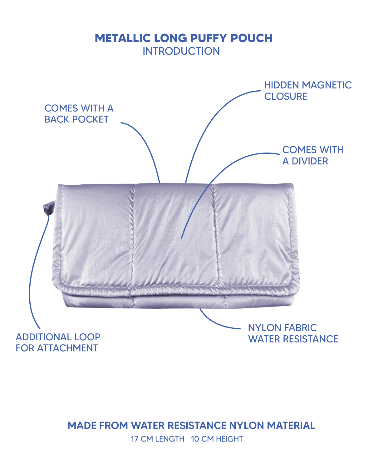 Long Puffy Pouch (Metallic Collection)