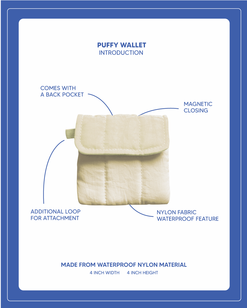 Puffy Wallet - Cream White / Dash Grey