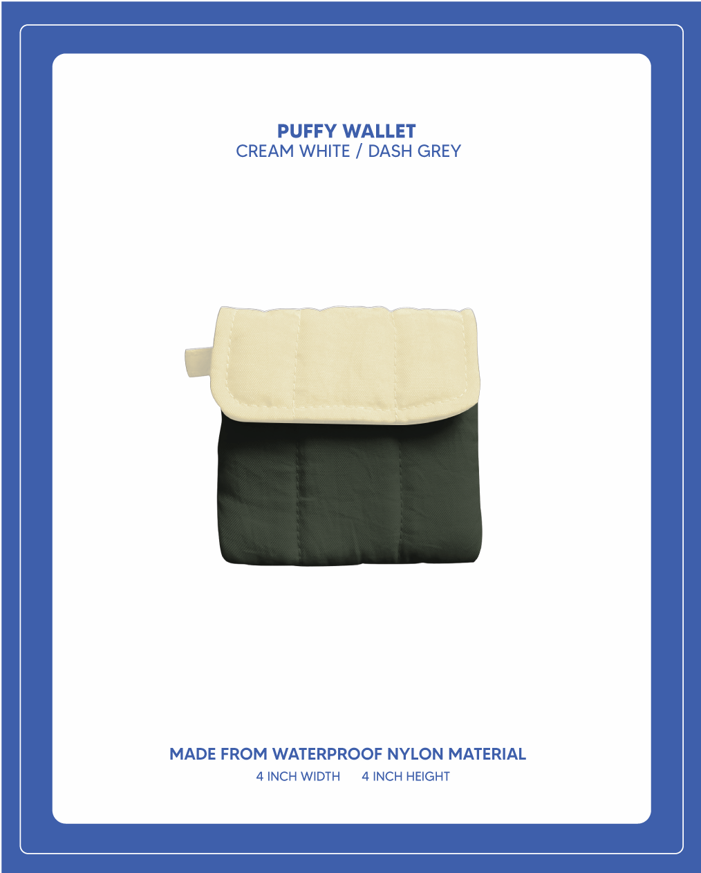 Puffy Wallet - Cream White / Dash Grey