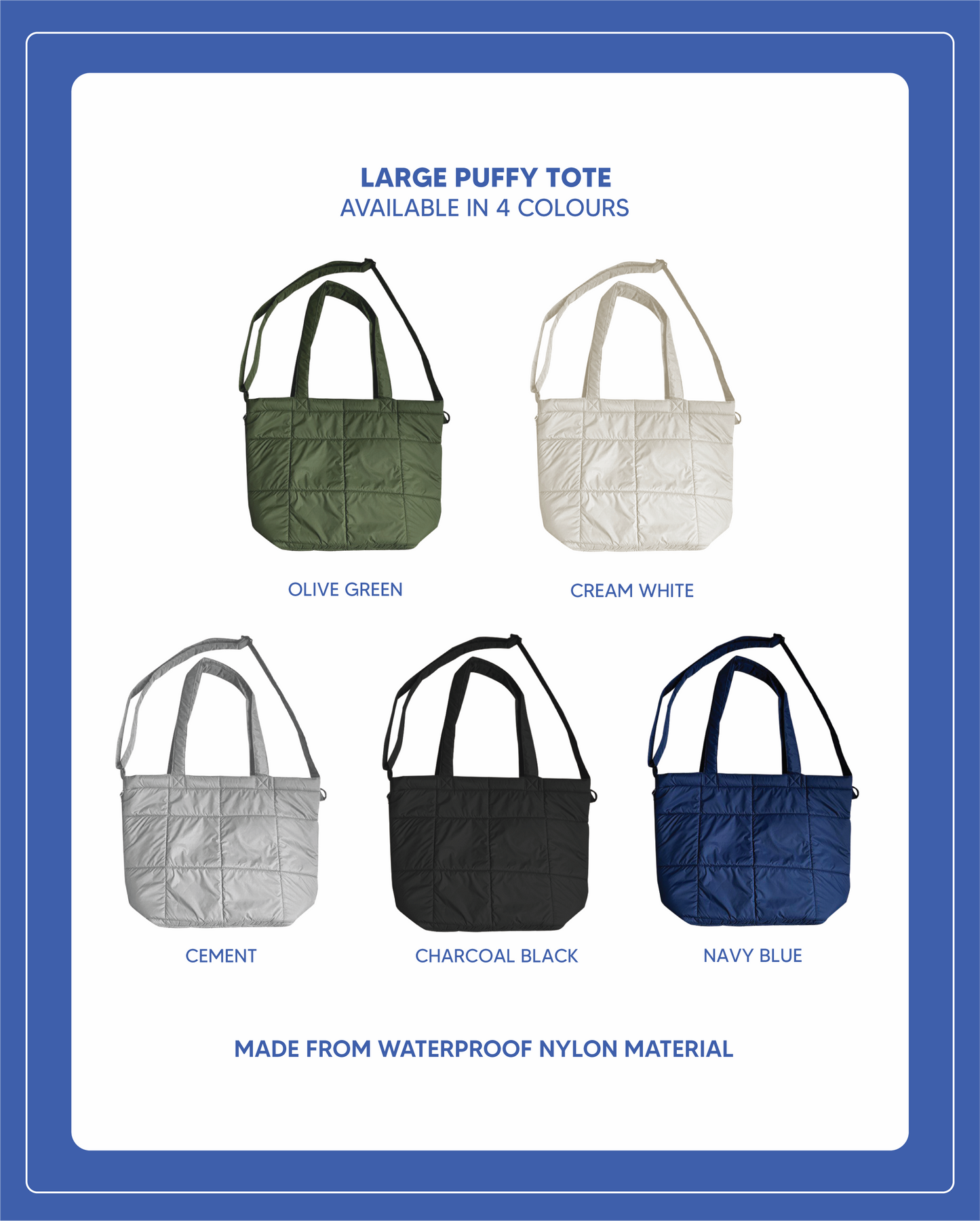 Large Puffy Tote - Cement