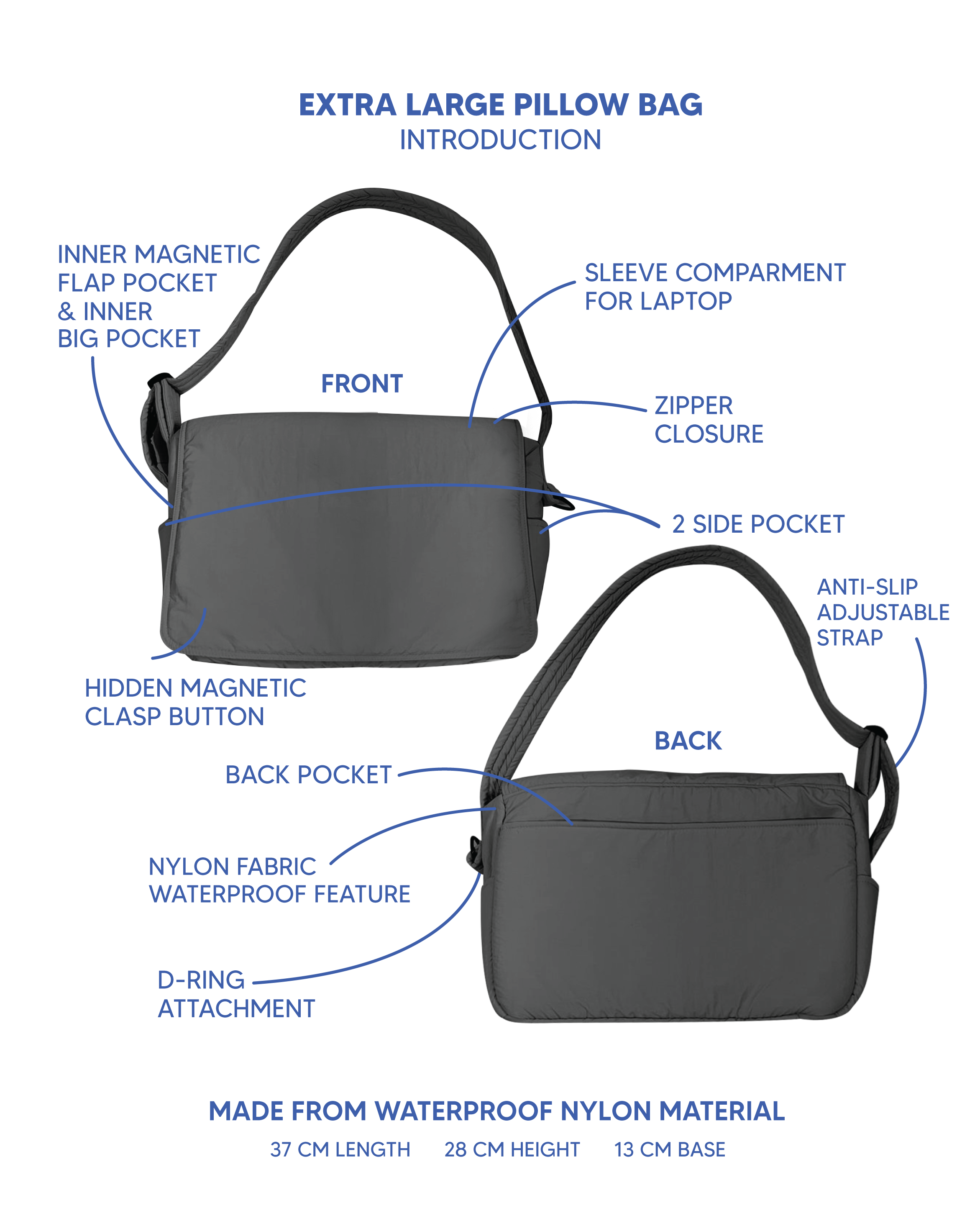 Extra Large Pillow Bag