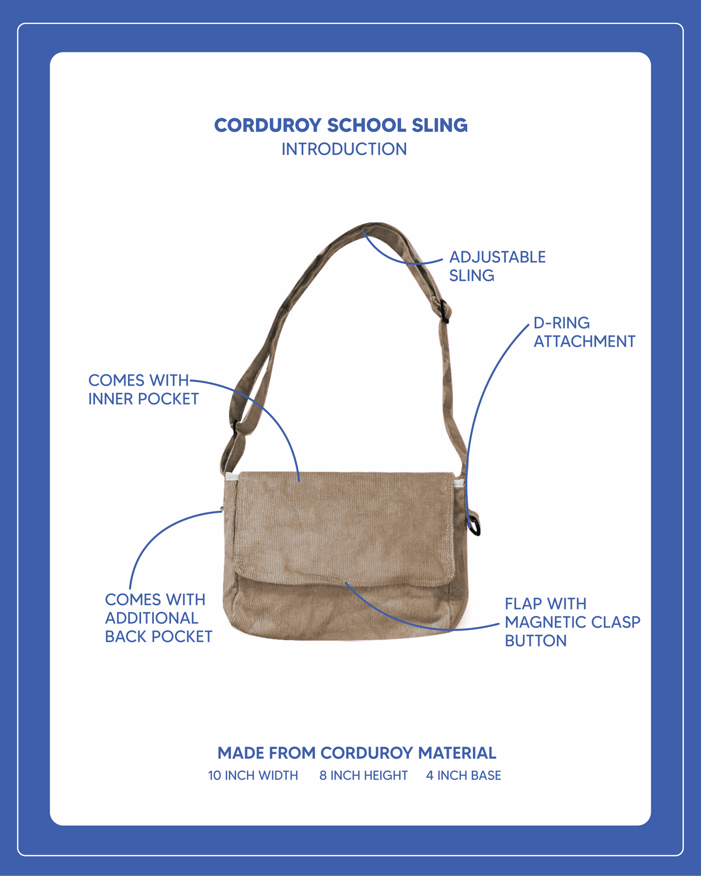 Corduroy Series - Mini/School Sling #08