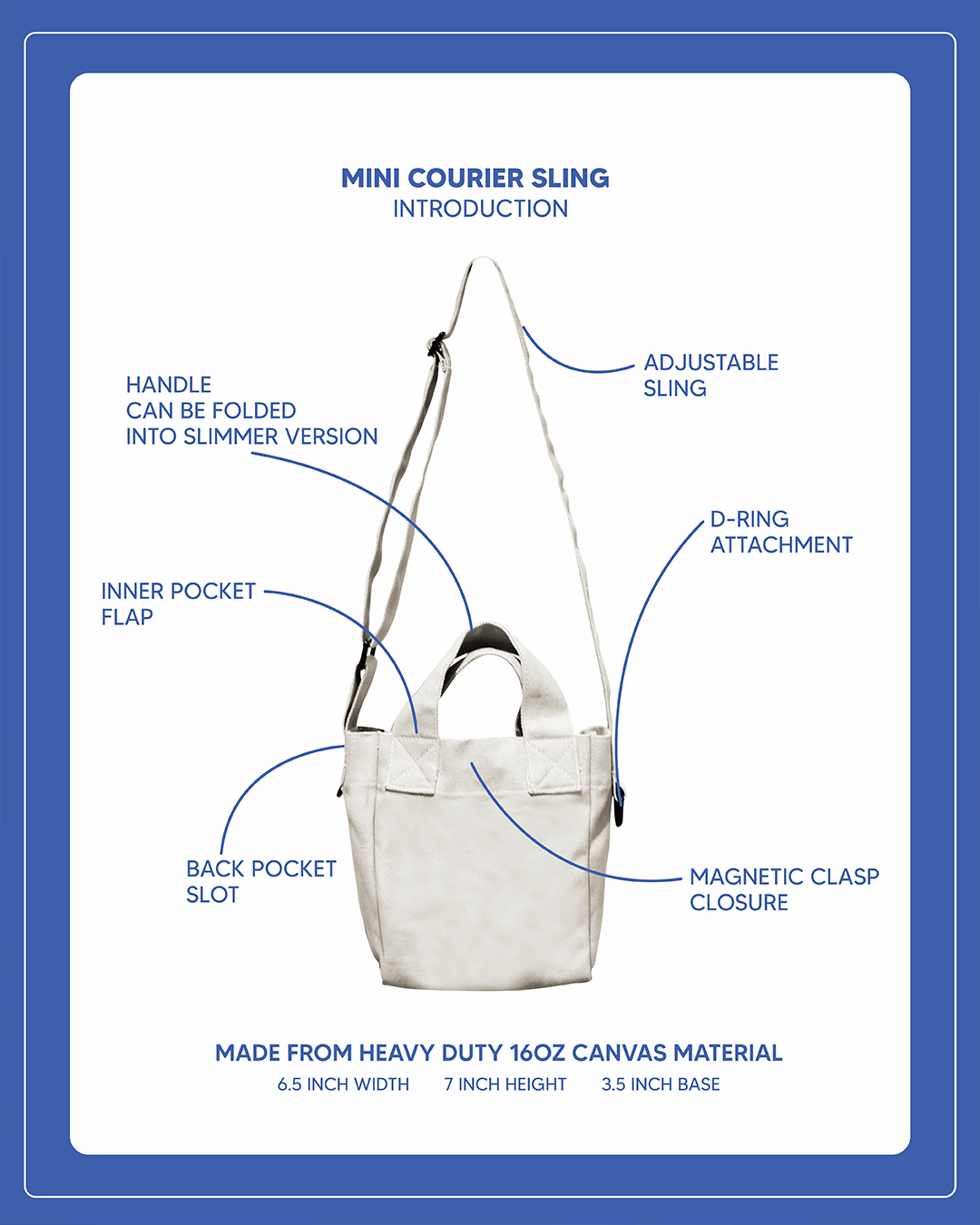Mini Courier Sling - Baby Blue