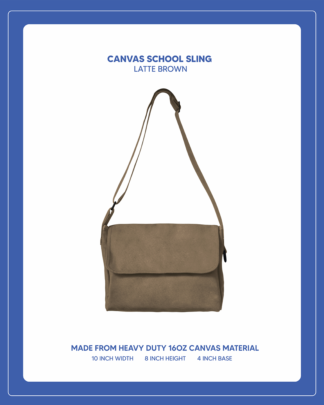 Canvas School Sling - Latte Brown