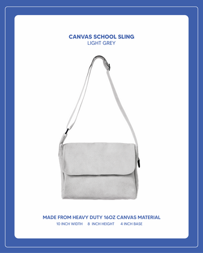 Canvas School Sling - Light Grey