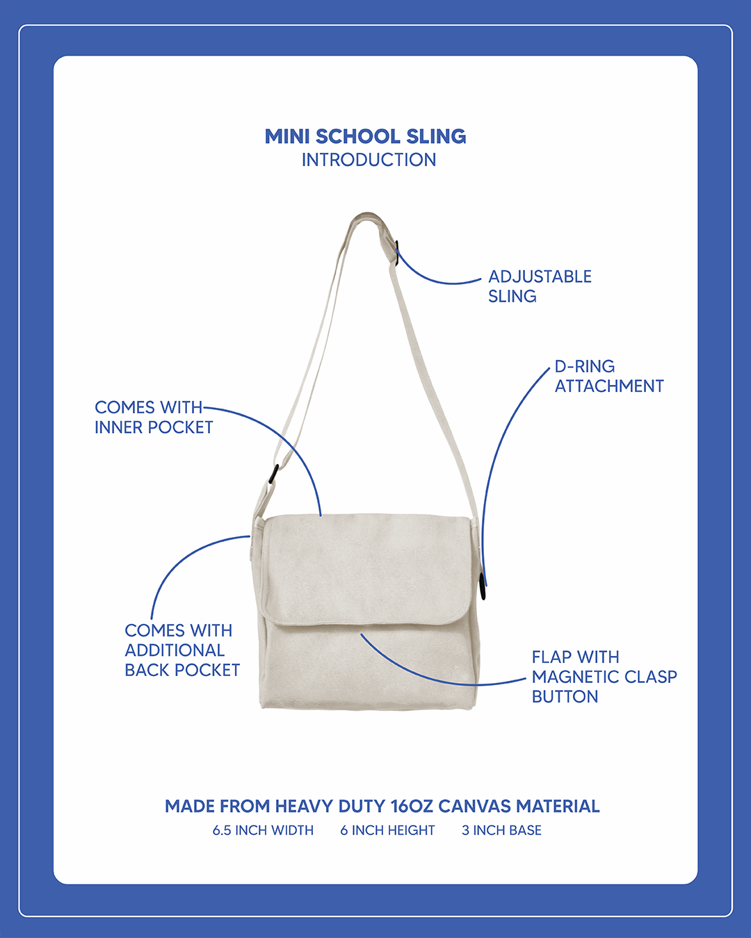 Mini School Sling - Sky Blue