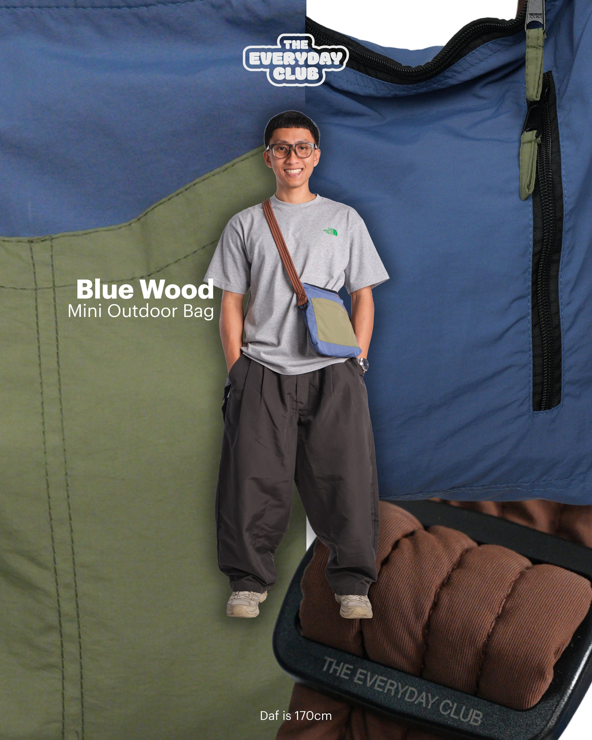 Colourblock Mini Outdoor Bag (Blue Wood)