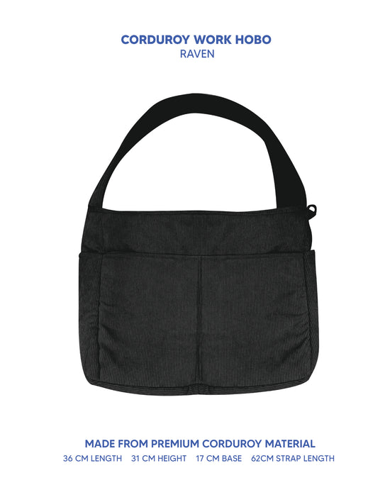 Premium Corduroy Hobo Bag - Work Hobo (Short Strap)