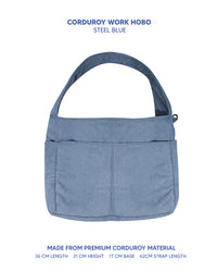 Premium Corduroy Hobo Bag - Work Hobo (Short Strap)