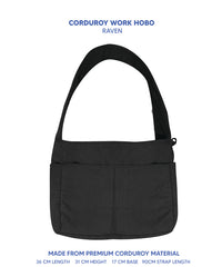 Premium Corduroy Hobo Bag - Work Hobo (Long Strap) *PRE-ORDER