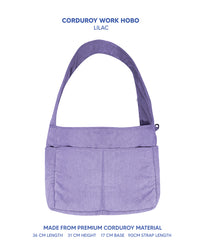 Premium Corduroy Hobo Bag - Work Hobo (Long Strap) *PRE-ORDER