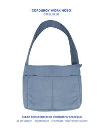 Premium Corduroy Hobo Bag - Work Hobo (Long Strap) *PRE-ORDER