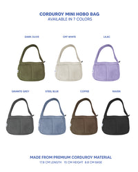 Premium Corduroy Hobo Bag - Mini