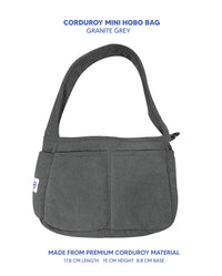 Premium Corduroy Hobo Bag - Mini