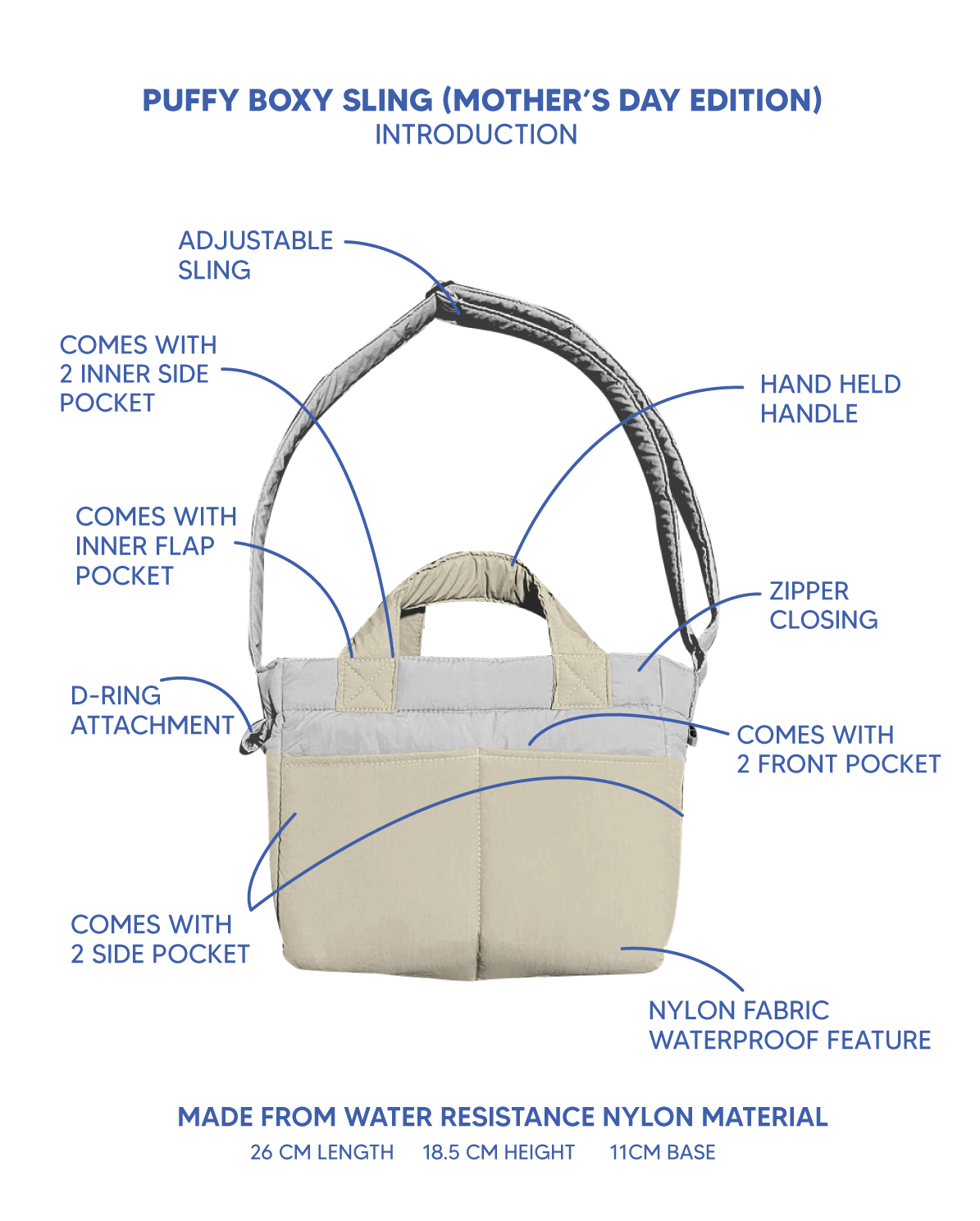 Puffy Boxy Sling - Mother's Day Edition