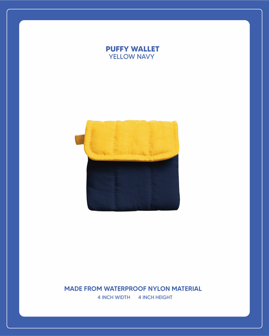 Puffy Wallet - Yellow Navy