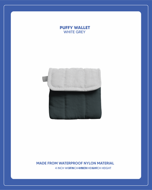 Puffy Wallet - Cream White/Ash Grey