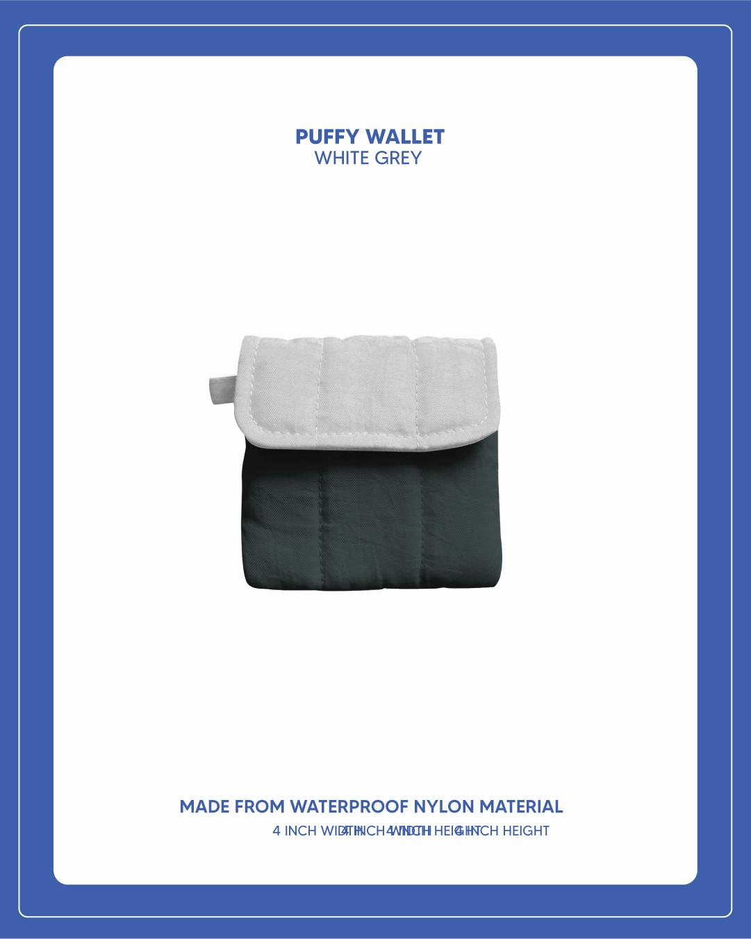 Puffy Wallet - White Grey