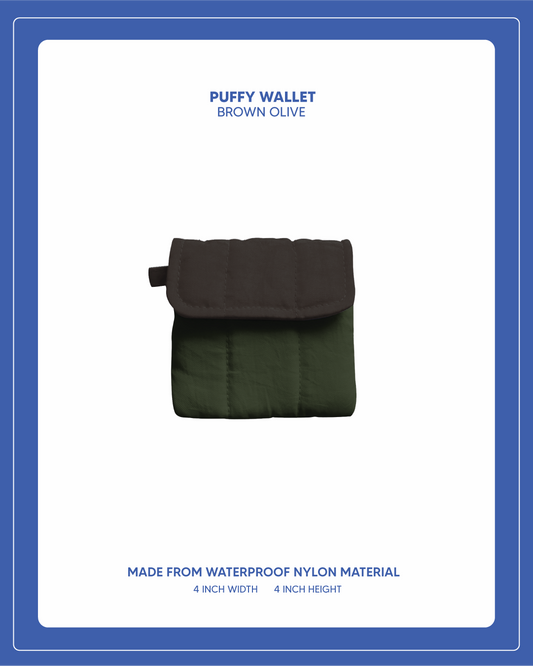 Puffy Wallet - Brown Olive