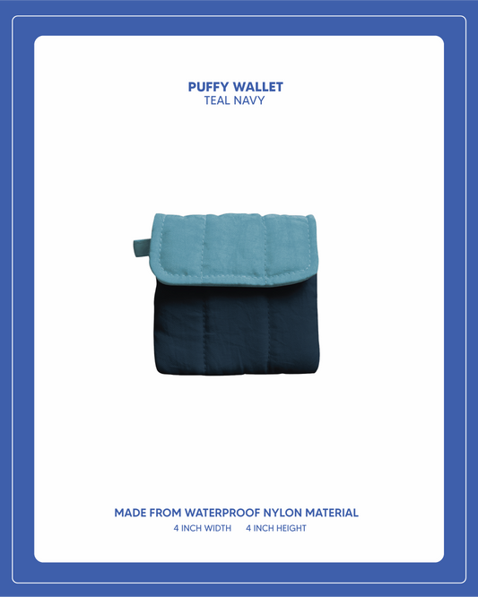 Puffy Wallet - Teal Navy