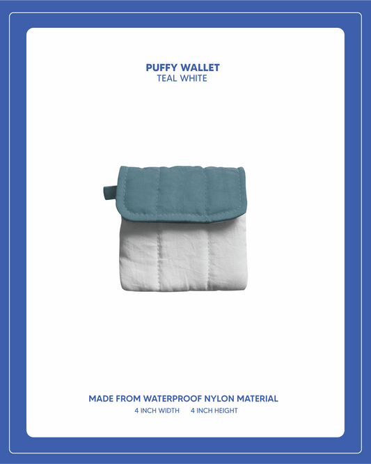Puffy Wallet - Teal White