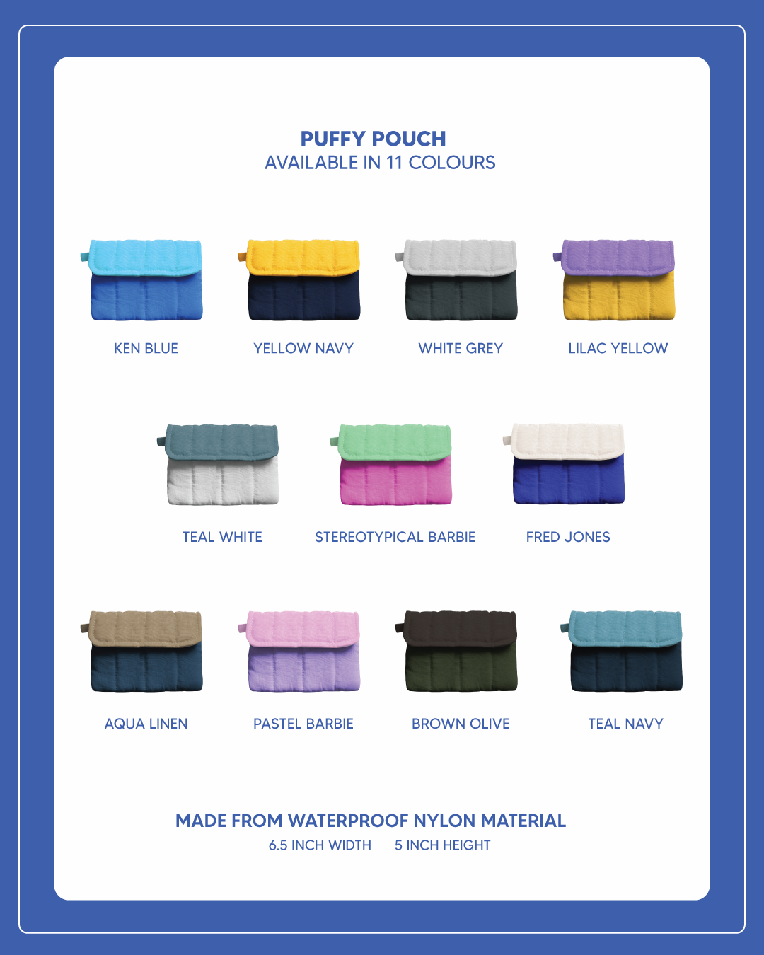 Puffy Pouch - Teal Navy