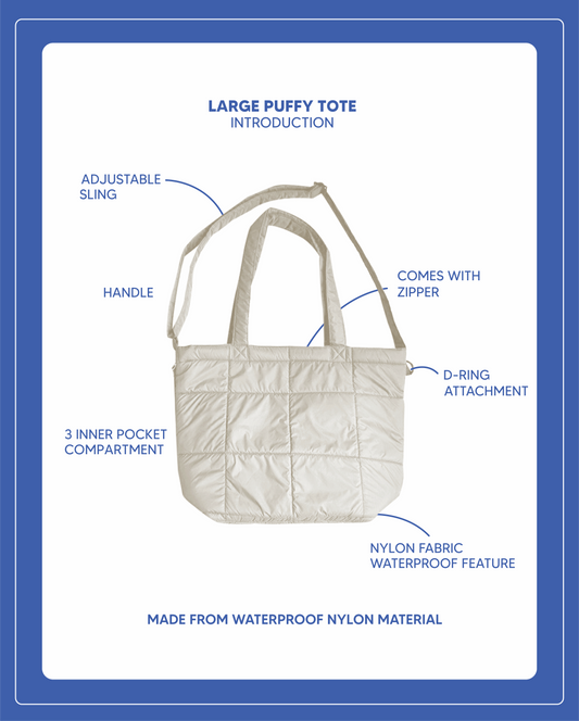 Large Puffy Tote - Cement