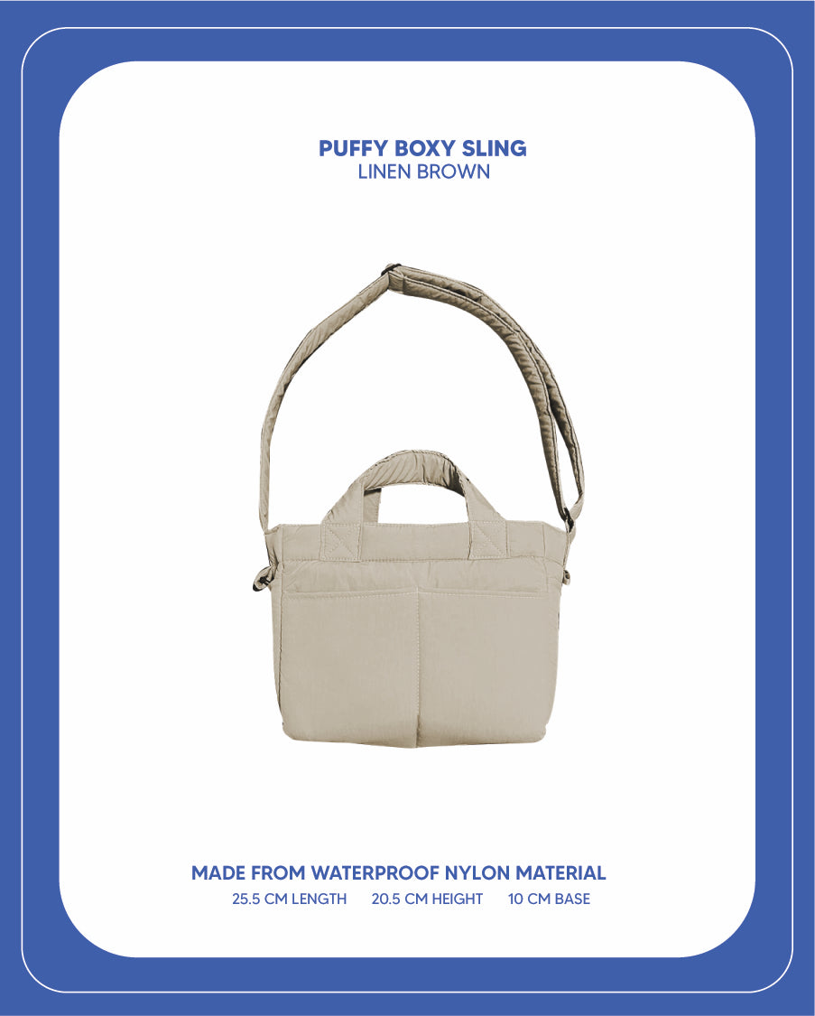 Puffy Boxy Sling (Linen Brown)