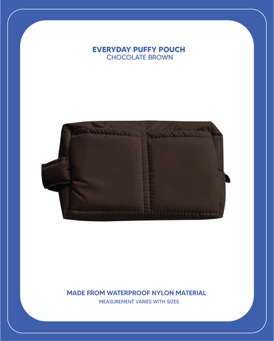 Everyday Puffy Pouch - Chocolate Brown