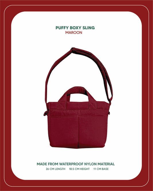 (PREORDER) Puffy Boxy Sling Christmas Special (Maroon)