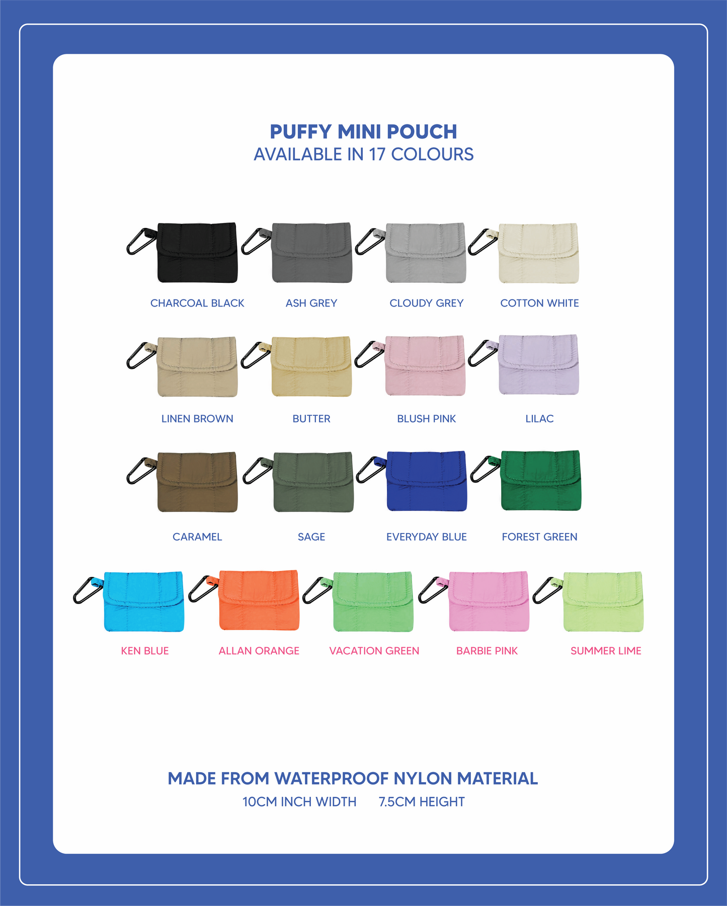 Puffy Mini Pouch  - Everyday Blue