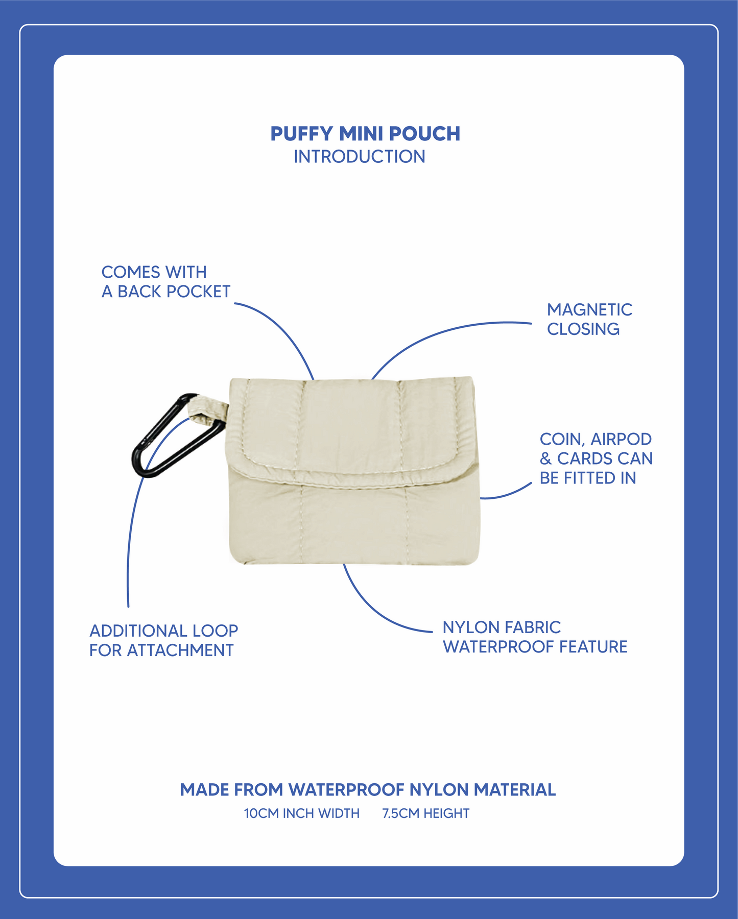 Puffy Mini Pouch  - Everyday Blue