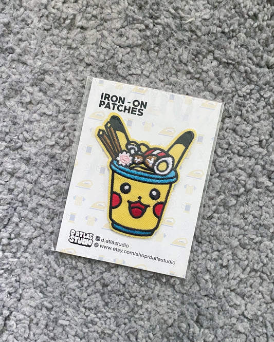 Pika Cup Noodles Iron On Patch
