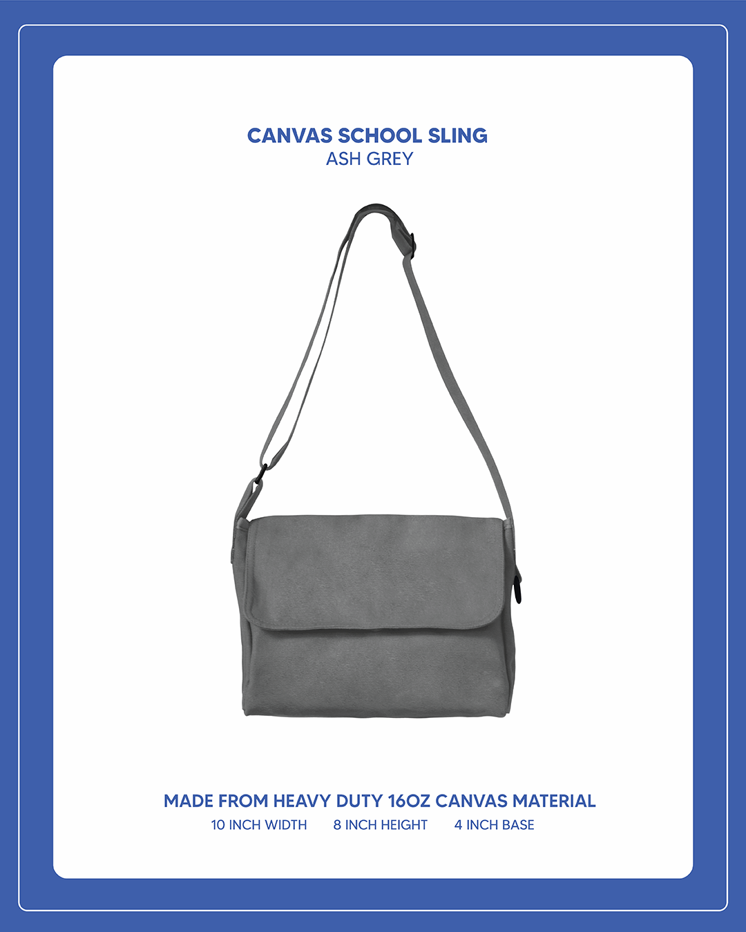 Canvas School Sling - Ash Grey