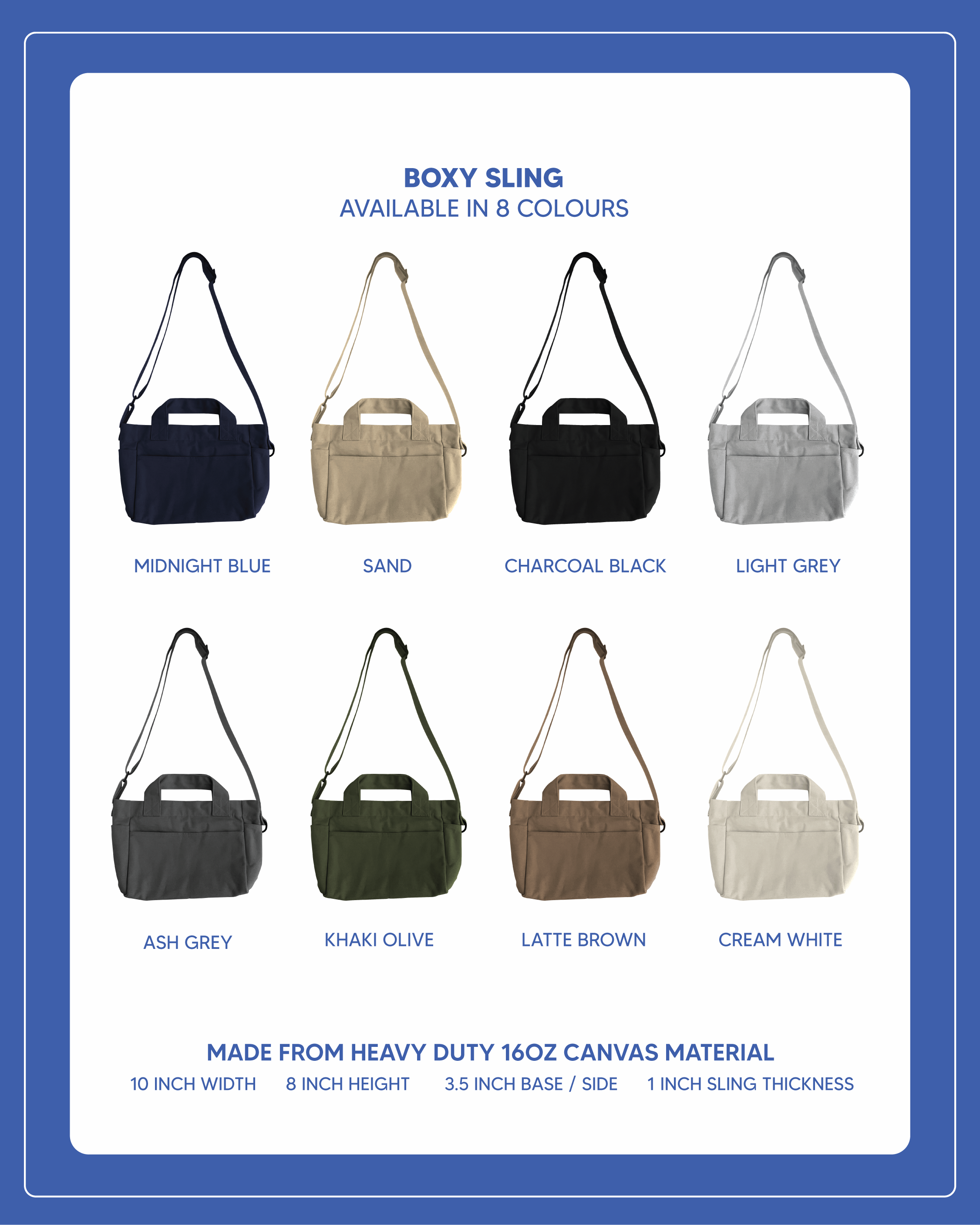 Canvas Boxy Sling - Charcoal Black