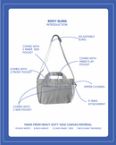 Canvas Boxy Sling - Charcoal Black
