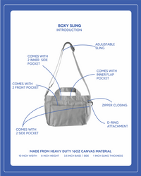 Canvas Boxy Sling - Charcoal Black