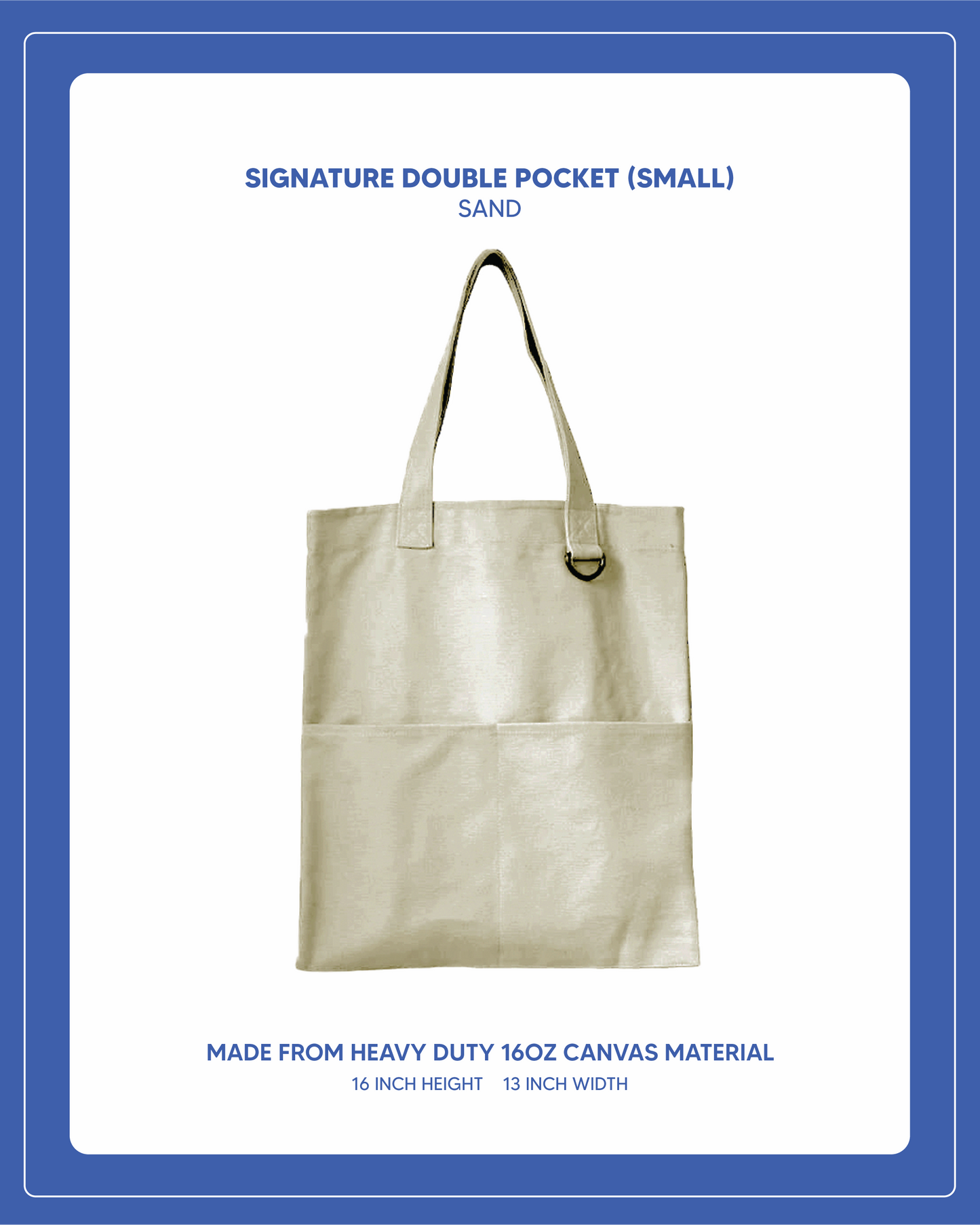 Double Pocket Signature Tote (Small) - Sand