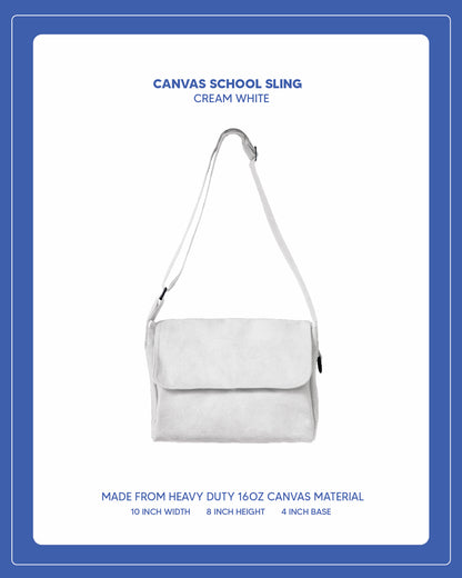 Canvas School Sling - Cream White