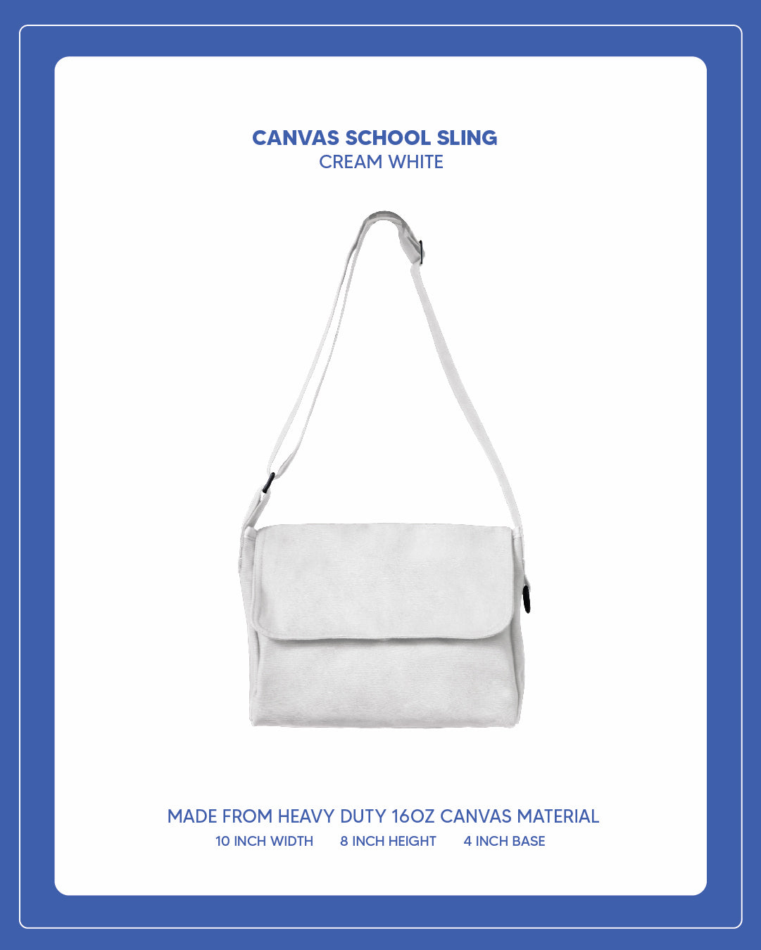 Canvas School Sling - Cream White