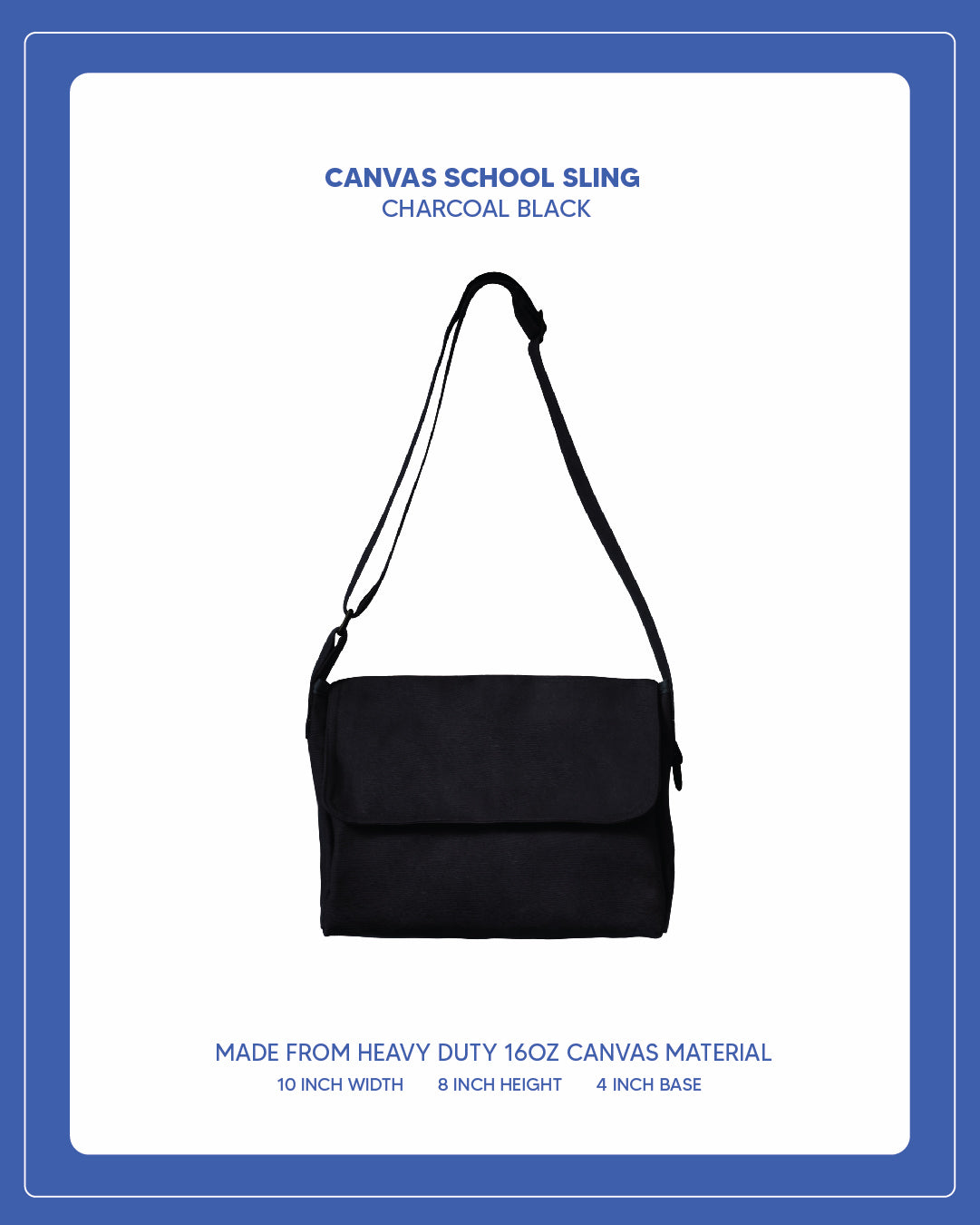 Canvas School Sling - Charcoal Black