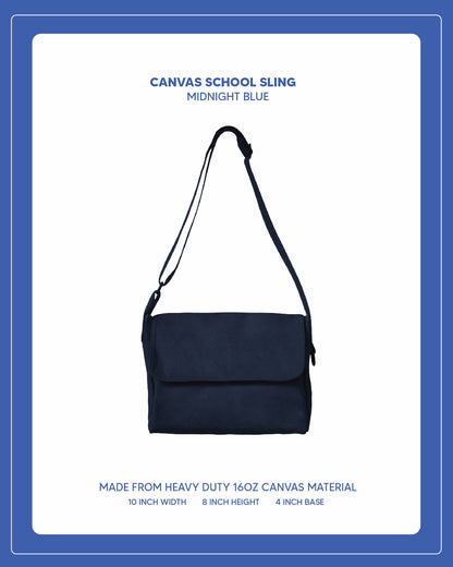 Canvas School Sling - Midnight Blue