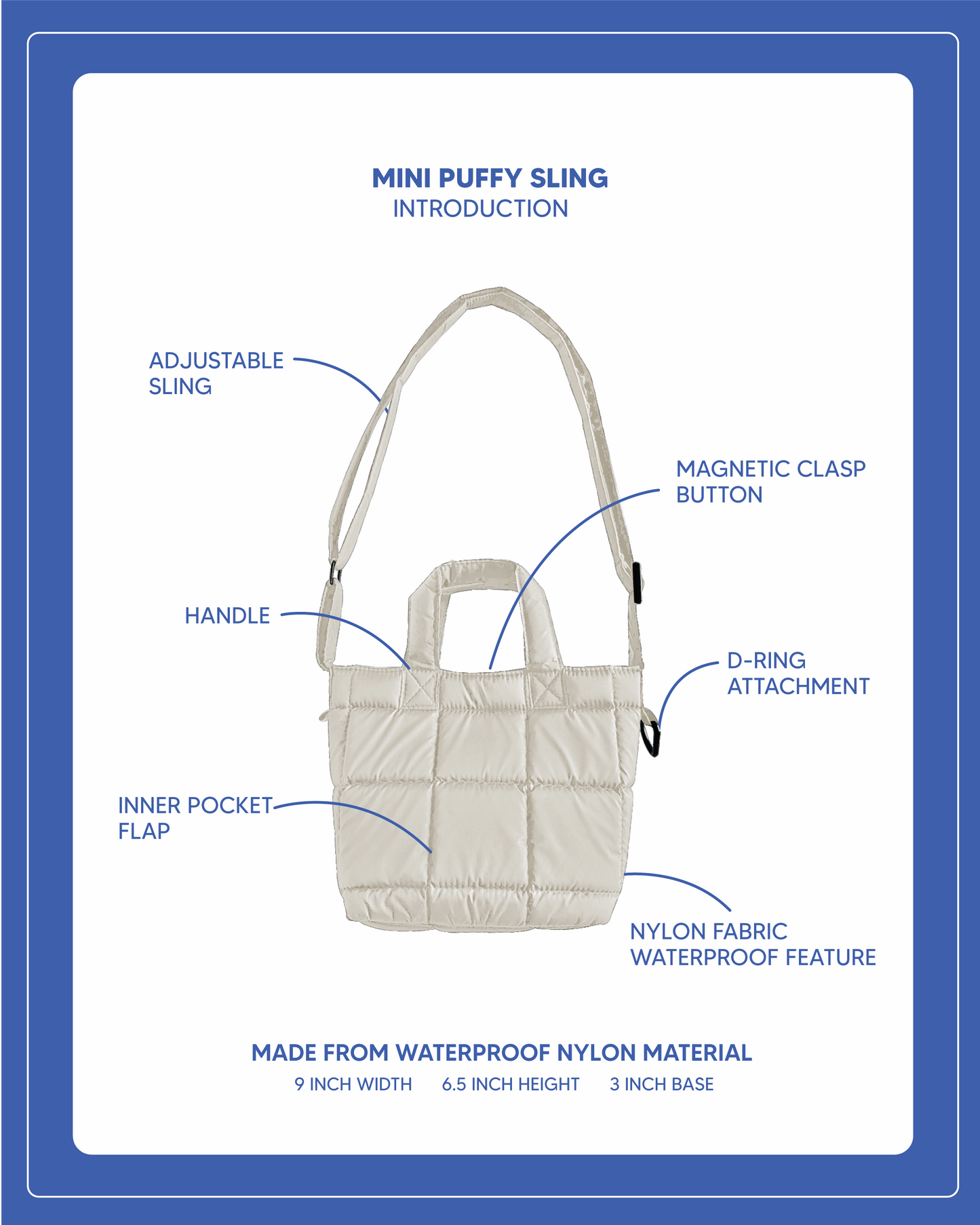 Mini Puffy Sling - Cement