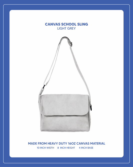 Canvas School Sling - Light Grey